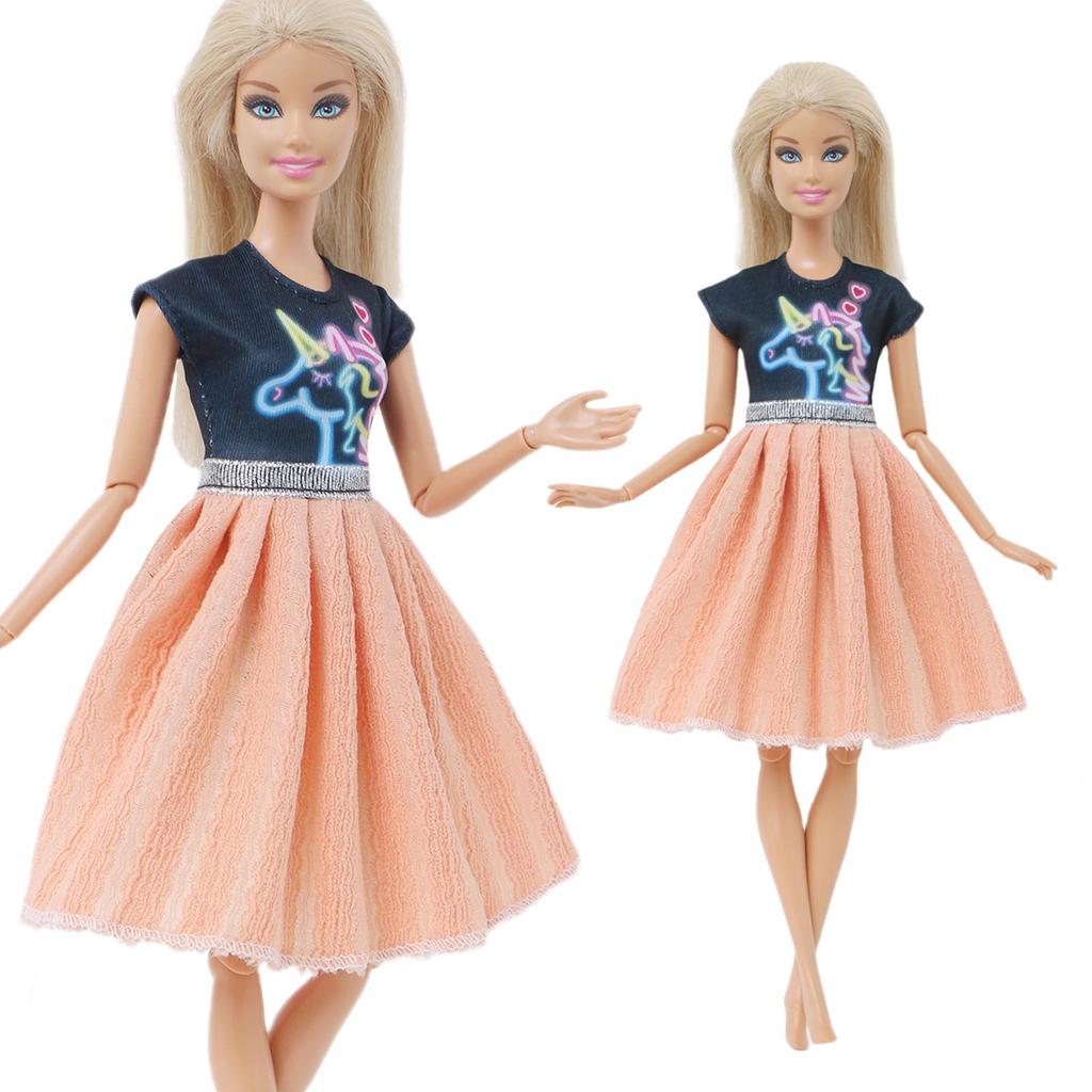 5 Комплектов Повседневной Одежды для Кукол Модные Наряды Мини-платье Шорты Блузки Брюки для Кукол 30 см 1/6 11,5 дюймов Набор в Подарок Игрушка для Девочки