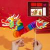 Chinese New Year Dragon Dance Decoration Paper Dancing Dragon Chinese Wedding Hand Held Toys 3D Paper Dragon Photo Props