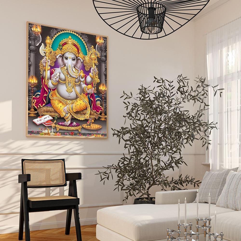 Религия Слон Бог Индия Индуизм Ганеша Классика Винтаж Плакаты Декорацион Живопись Настенное искусство Белая крафт-бумага Kawaii