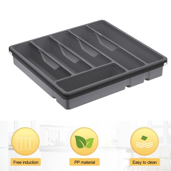 Держатель для кухонных столовых приборов с крышкой, 6 отделений, ящик, столешница, палочки для еды, ложка, вилка, резак, ящик для хранения столовых приборов, закрытый лоток-органайзер