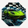 Автоматический зонт в гоночной тематике, легкий и портативный, 8 спиц, идеально подходит для путешествий на свежем воздухе, на дни рождения, Рождество, в качестве подарков.