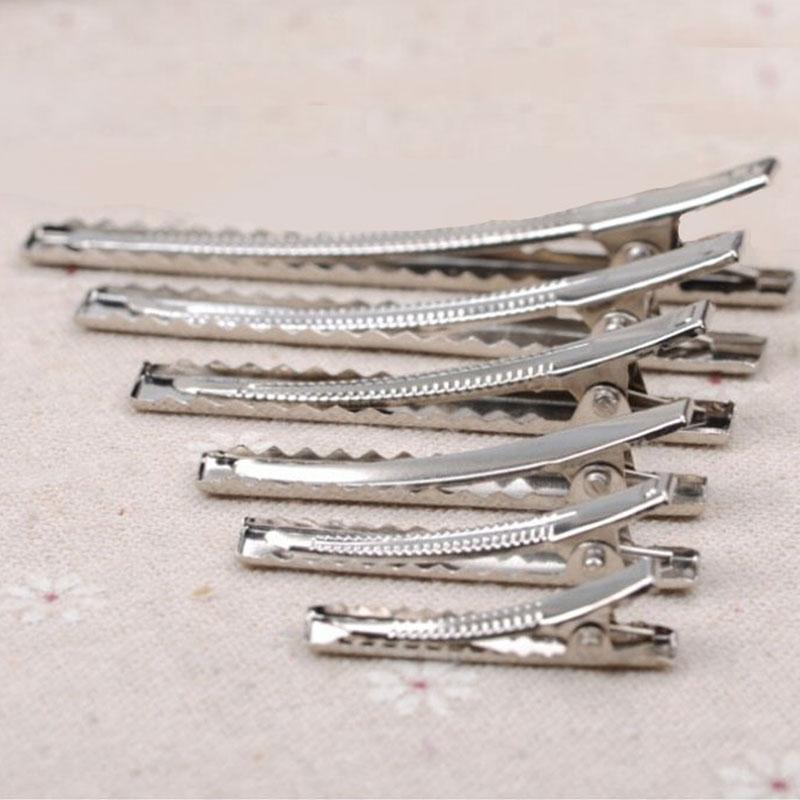 50Pcs Metal Alligator Hair Clips Bow Teethed Barrette Crocodile Clamp Diy Clip