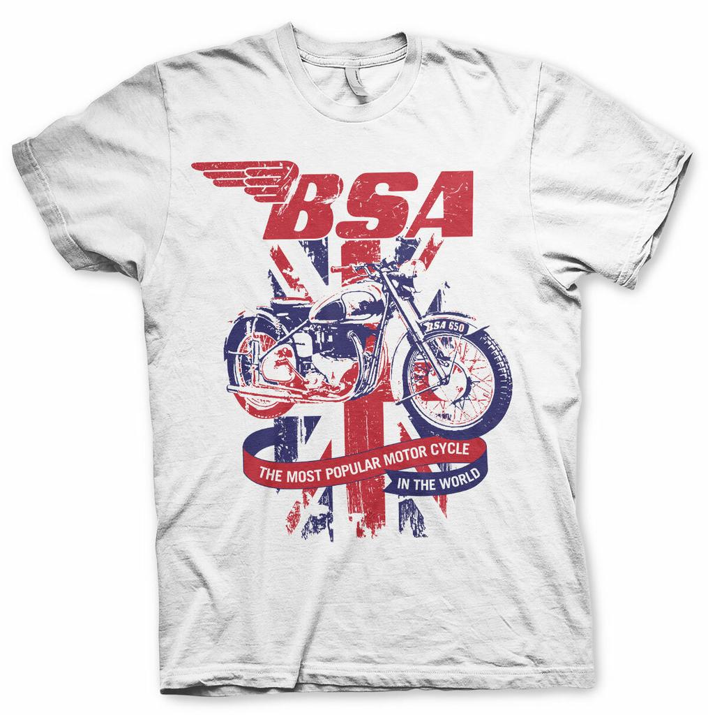 Officially Licensed B.S.A. Motorcycles Union Jack Mens T-Shirt S-XXL Sizes