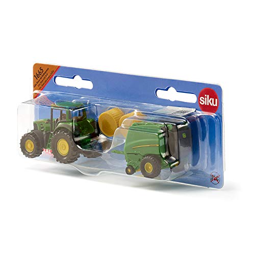 Трактор BorneLund SIKU John Deere с пресс-подборщиком SK1665
