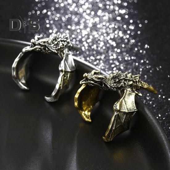 Кольцо с драконом в стиле ретро, хип-хоп, рок, ювелирное украшение на палец, черное кольцо с драконом на годовщину, день рождения, рождественский подарок