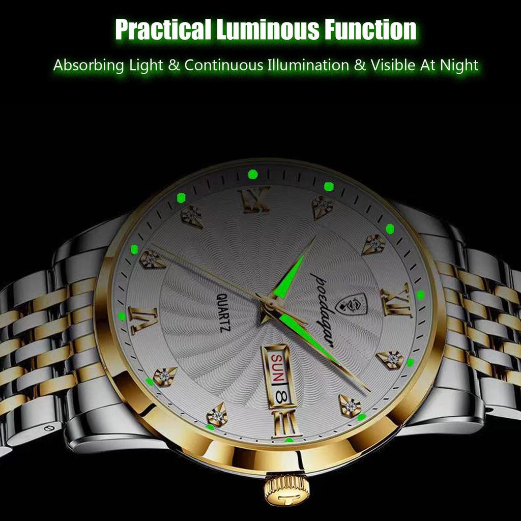 RORIOS Date Quartz Christmas White Мужские часы, Дисплей, Часы, Легкие, Многофункциональные, Для работы, Для поездок на работу, Стильные, Популярные, Бизнес, Простые,