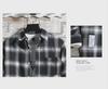 2024 Мужская теплая рубашка из бархата с длинным рукавом в клетку - Осень/Зима в корейском стиле
