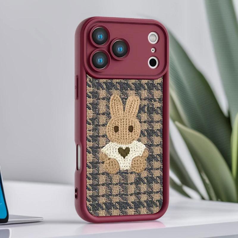 Очаровательный чехол-кролик с защитой от падения для iPhone 17, 16 Pro, 15 Pro Max, 14 и 13 Pro.