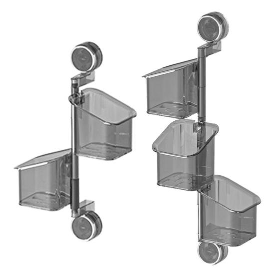 Стеллаж для хранения на присосках с дренажными отверстиями, большая вместимость, вращающаяся конструкция, простая установка, настенный кухонный органайзер