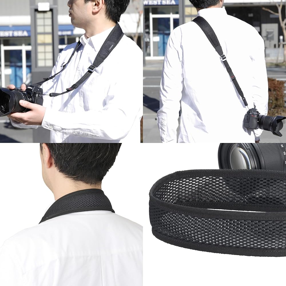 Ремешок HAKUBA для фотоаппаратов с защитой от скручивания [Dry Mesh 50] Оснащен быстросъемными элементами YKK, предотвращающими скручивание, дышащий и мягкий, легкий. 