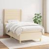 VidaXL Divan Bed with Mattress Cream 100x200 Cm Fabric - Model 3128586