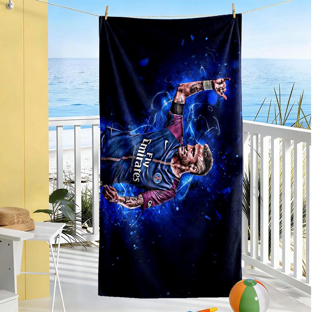 Brazilian Soccer Player Session. Beach Towel Super Soft Microfiber Quickdry Fabric Comfortable Lightweight