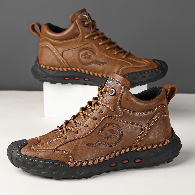 Autumn Handmade Men's Casual Boots Large Size Driving Car Boots Handmade Sewing Ankle Boots