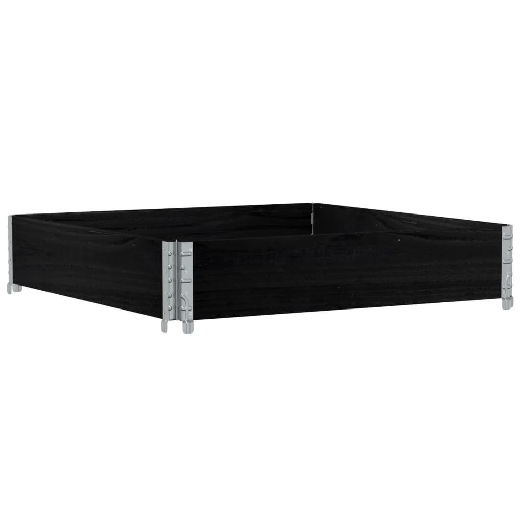 Plant Box Black 100x100 cm Solid Pine Wood
