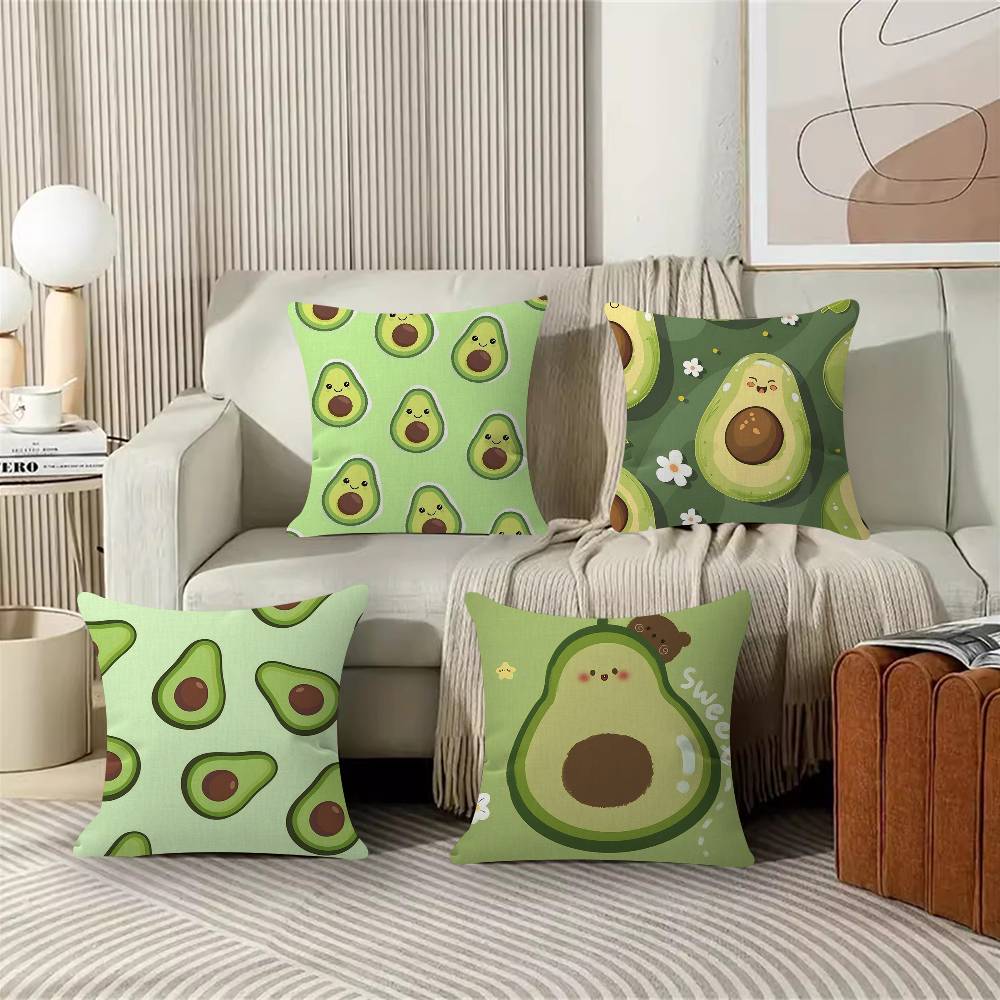 Cool Cartoon Avocado Office Cushion Pillowcase Car Cushion Cover45X45CM Lumbar Pillowcase Sofa Pillowcover