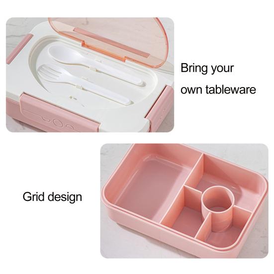 Ланч-бокс на 1350 мл с вилкой, ложкой, 5 отсеками, коробка для соуса, микроволновая печь, безопасный для пищевых продуктов, школьники, контейнер для еды Bento, кухонные принадлежности