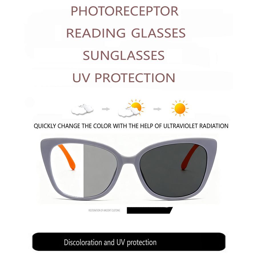 Photochromic Glasses Anti Blue Light Men Reading Glasses Square Retro Women Presbyopia Glasses Colorful Pretty Frame Resist Fatigue Optical Lenses