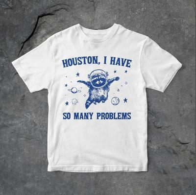 Houston I Have So Many Problems Vintage Raccoon Unisex T-shirt S-5XL