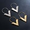 Metal Texture Gift For Women Gold Silver Color Jewelry Dangle Earring Hoop Earrings Drop Earrings