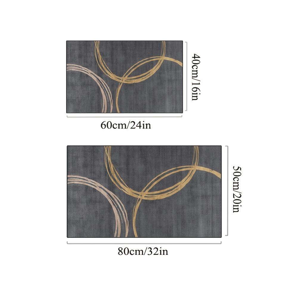 Modern Grey Non-Slip Door Mat Lightweight, Fade Resistant Polyester Entrance Rug for Indoor Outdoor Use Perfect Home Decor