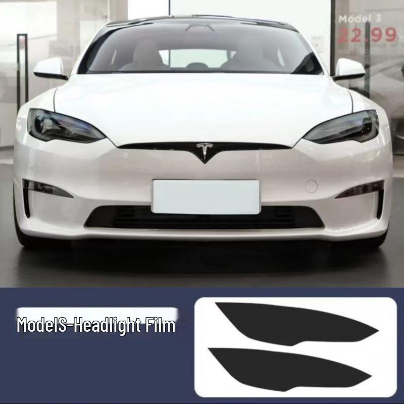 Tesla Model Y/3/YL/S Smoked TPU Headlight Protective Film for Light Color Change