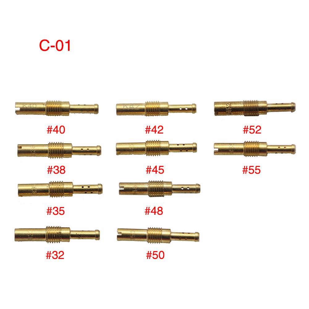 ZSDTRP 10pcs Motorcycle Carburetor Main Jet Kit Set Slow/Pilot Jet Main Injectors Nozzle For PWK PE Mikuni OKO Keihin KOSO Carb Fuel Injectors 6