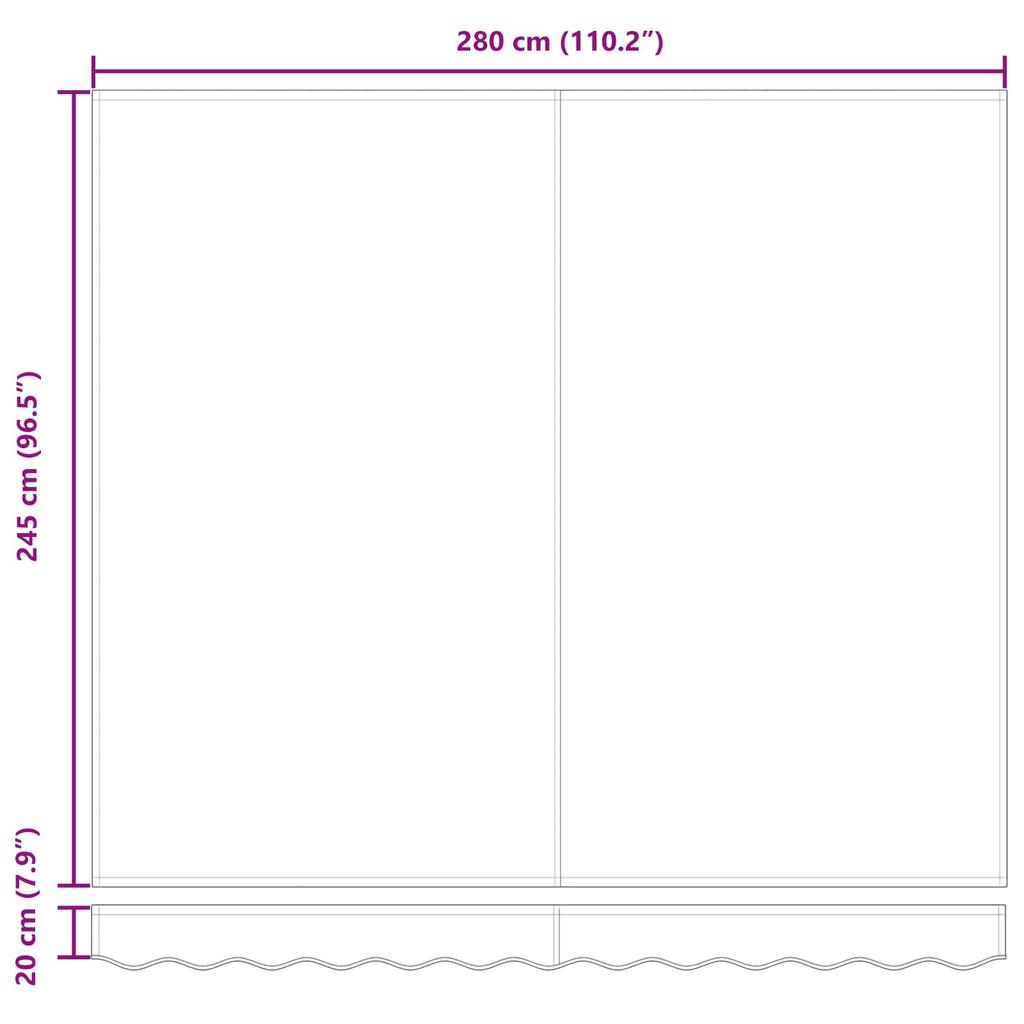 Retractable Awning White 300 x 250 x 165 cm