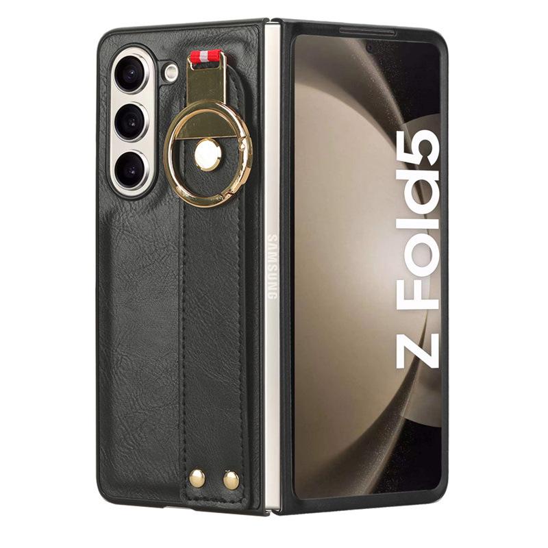 Suitable for Samsung Z Fold7 phone case zFOLD6/Z Fold 4 wrist strap leather case with lanyard and bottle opener case D5/2
