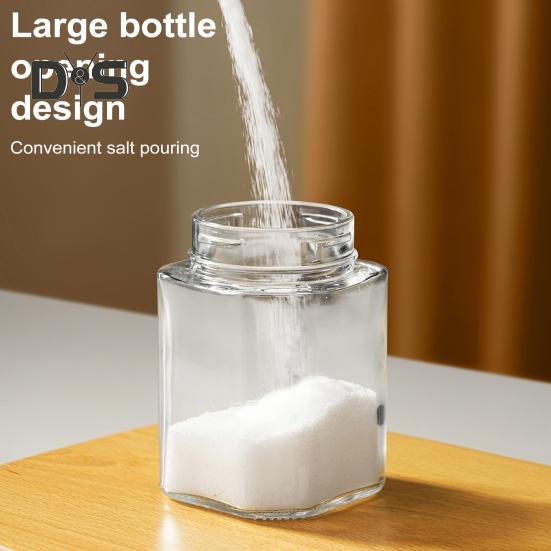 Salt & Spice Shaker 0.5g Precision Dispenser with Moisture-Proof Design 200ml BPA-Free Glass Kitchen Spice Jar for Camping BBQ