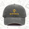 Кепка в винтажном стираном стиле Binance, подходит для мужчин и женщин, с прямым козырьком, принтом с надписью Binance, для ношения круглый год, повседневная