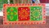 Indian Folk Art Mirror Work Wood Wall Panel: Hand-Painted Bright Ethnic Home Decor