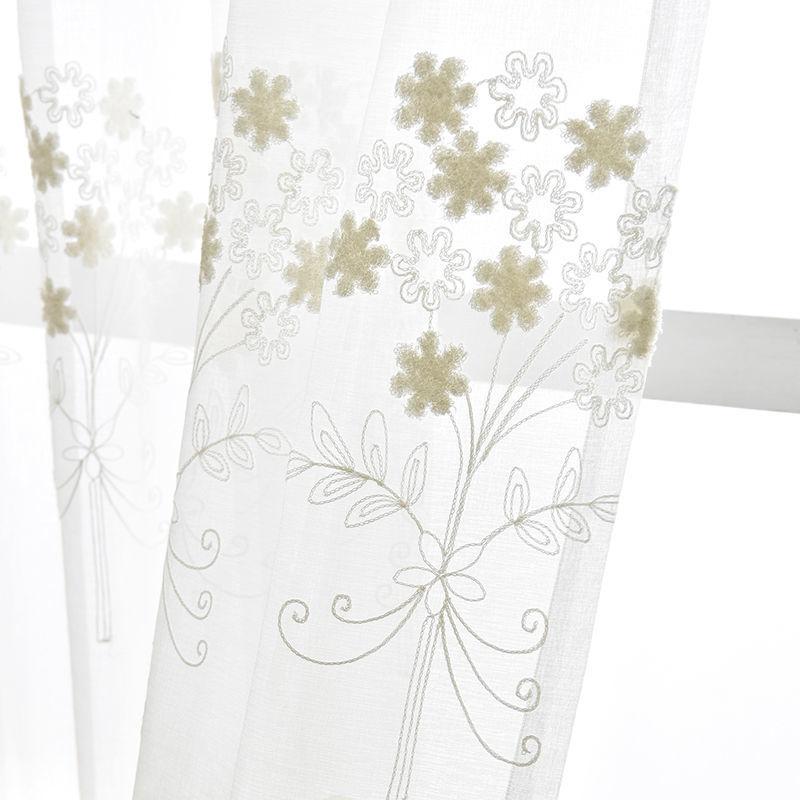 Белый кружевной вышитый цветок дымчатый полузатемняющий экран для оконного экрана, готовый эркер