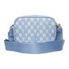 New MLB Monogram Collection Polyester Combo Bag Camera Bag Crossbody Bag Shoulder Bag Unisex Haze Blue White 3ACRS022N-50BLL