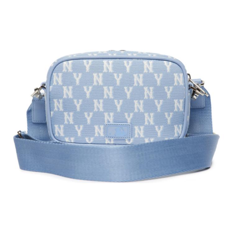 New MLB Monogram Collection Polyester Combo Bag Camera Bag Crossbody Bag Shoulder Bag Unisex Haze Blue White 3ACRS022N-50BLL
