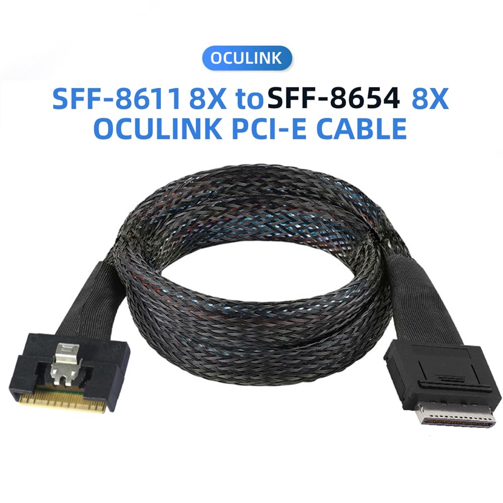 Cablecc Oculink PCIe Кабель для передачи данных Активный кабель 8i на 8i 8X Slimline SSD 50 см PCI-Express SFF-8611 SFF-8654