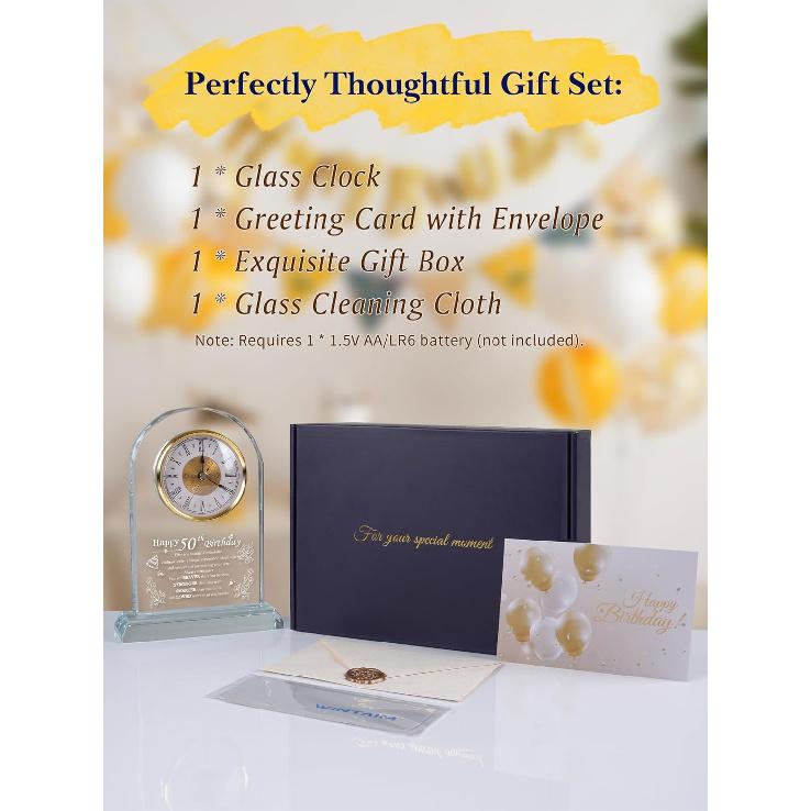 Уникальные подарки на 50-летие для женщин, мужчин, мамы, папы, бабушки, дедушки, Подарок на 50-летие Кварцевые часы с декоративными элементами-пожеланиями для
