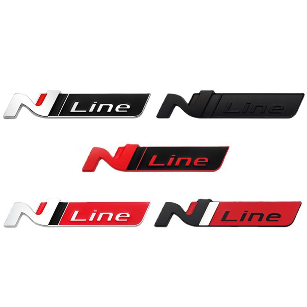 CMQW3 Car 3D Metal Sticker For Hyundai Avante Elantra N Sonata N Line Veloster KONA i30 Fastback Trunk Badge Fender Trim Logo Decorate