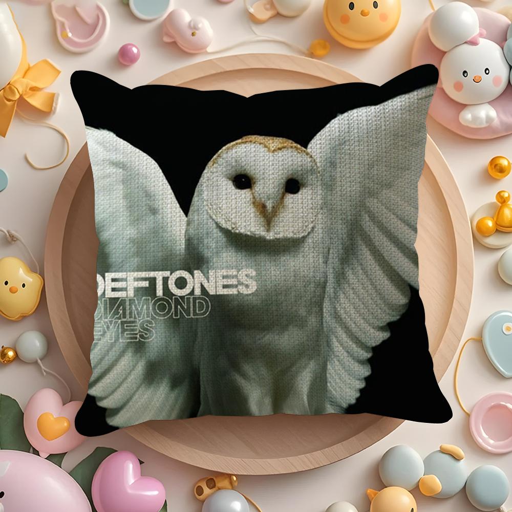 Подушка с принтом Deftones Летняя прохлада Льняная ткань Двусторонняя печать Наволочка Декор для дома Подарок