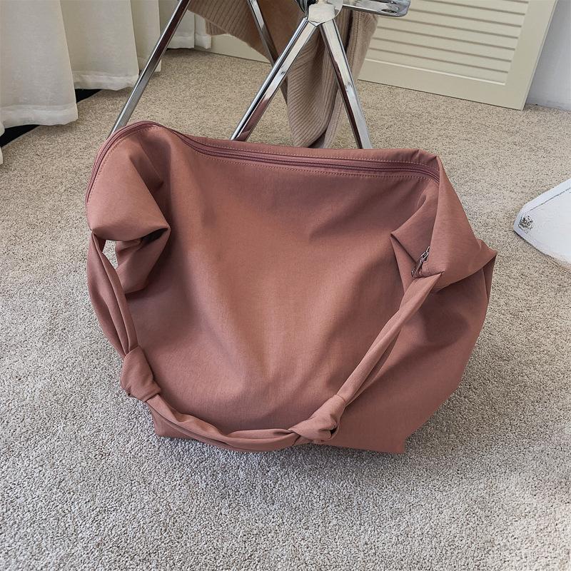 Чистый цвет нейлоновые большие сумки-тоуты для женщин новые сумки для покупок через плечо водонепроницаемые тканевые сумки простые модные хобо