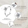 Bague Ringen 1 или 2 CT кольцо-пасьянс с муассанитом принцессы огранки для женщин, бесцветное высокое качество, 100% стерлинговое серебро S925, группа GRA