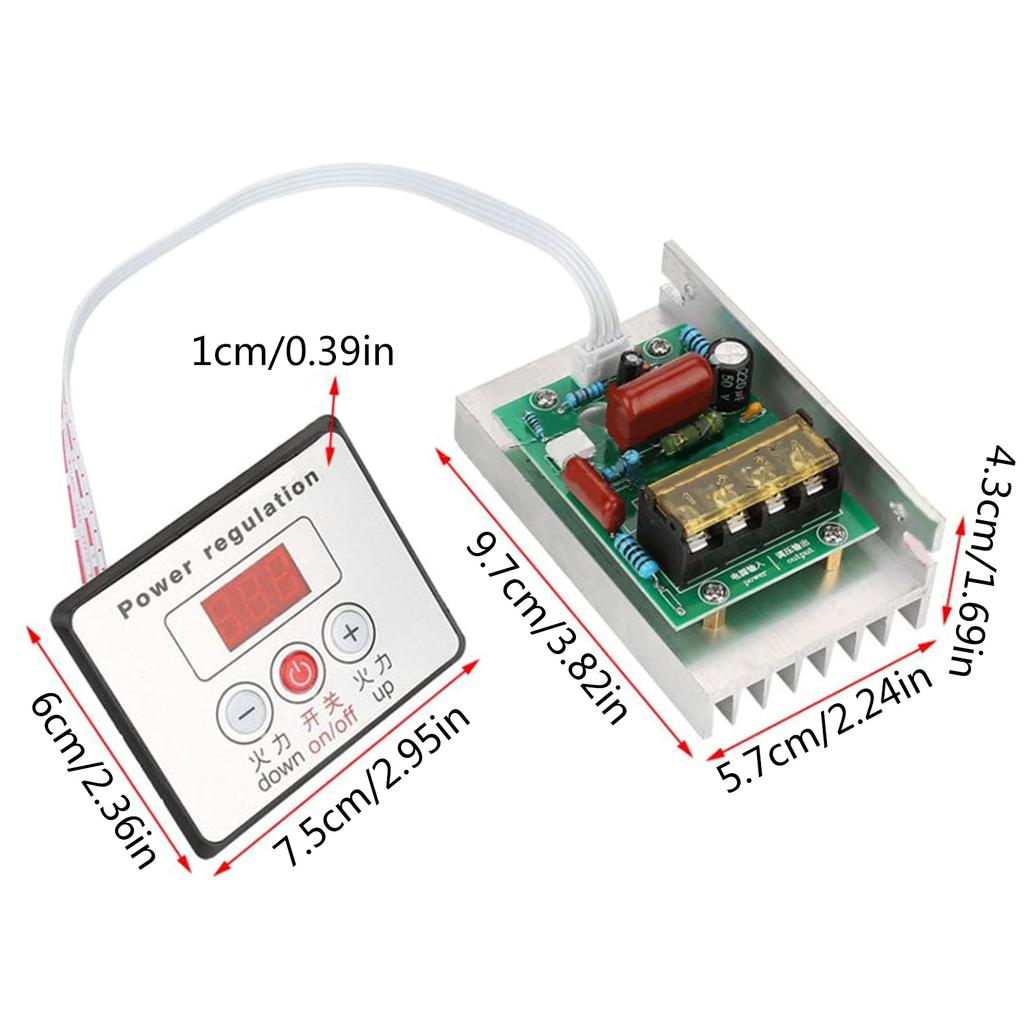 AC220V 8000W High Power Digital SCR PWM Motor Speed Controller Voltage Regulator Dimming Control Attemperation Durable