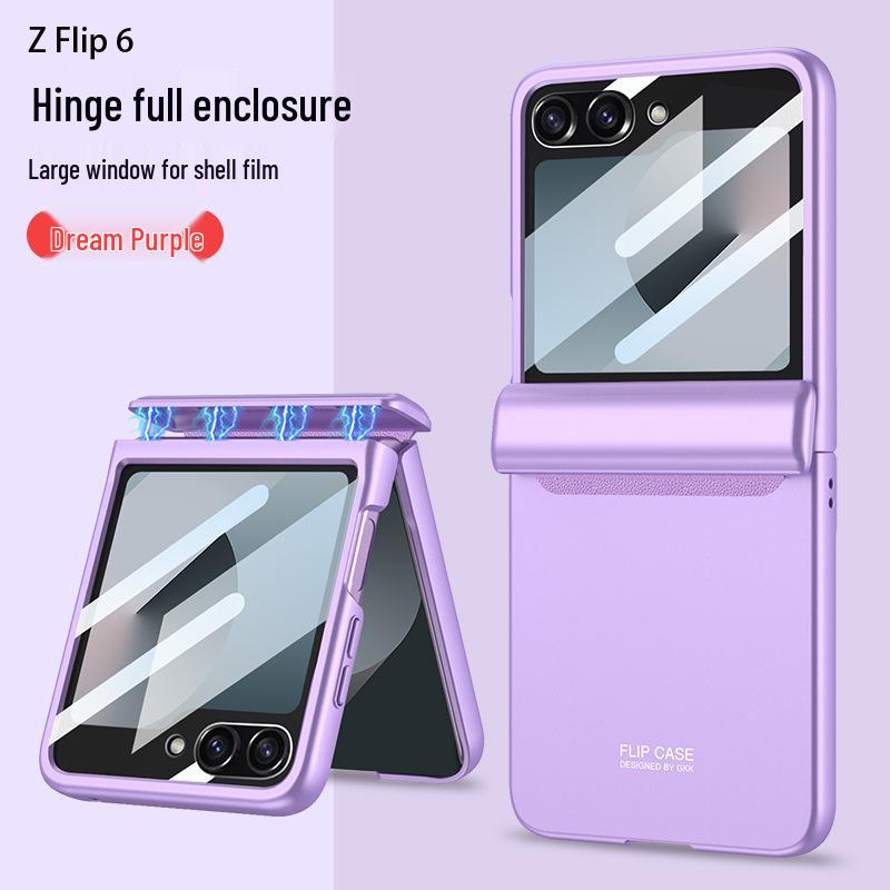 Ультратонкий складной чехол для телефона Samsung Z Flip 6 с большим окном и магнитной застежкой