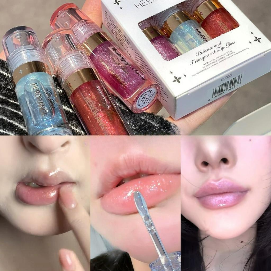 Graceful Sheer Lip Gloss Moisturizing Hydrating Non-sticky Fine Diamond Shimmer Lip Glaze Overlay Brightening Daily Lip Makeup