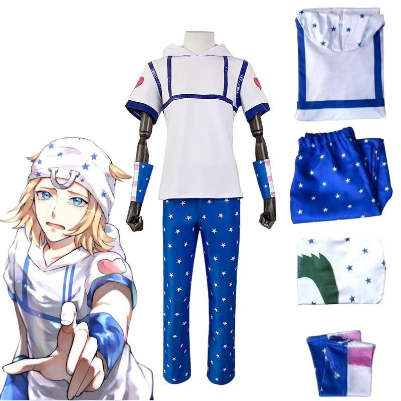 Anime JoJo's Bizarre Adventure Johnny Joestar Suit Cosplay Halloween Carnival Top Pants Hat Bracer Costumes
