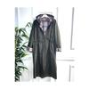 October Mid Size Double Sleeve Plaid Patterned Bondit Hooded Trench Khaki