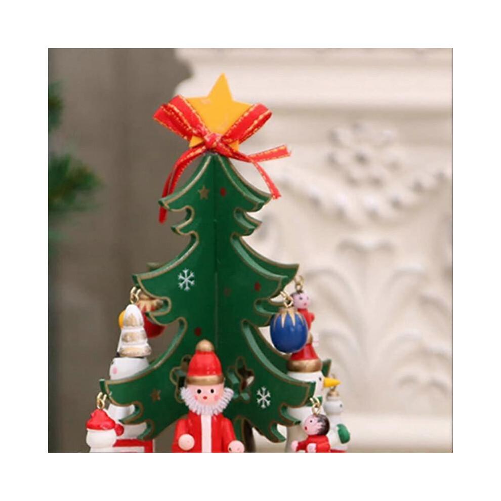 Christmas Tree Music Box, Wooden Music Box Christmas Tree with Pendant Ornaments Christmas