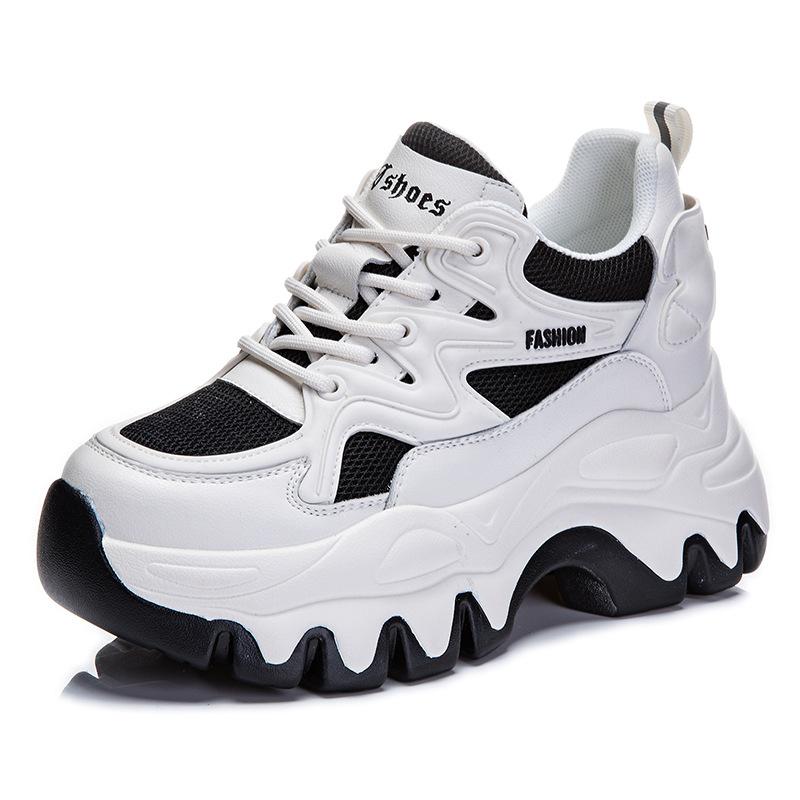 Thick Sole Heightening 8CM Outdoor Casual Women's New Fashion Sports Shoes Autumn All-match Hiking Casual Shoes Size 34-39