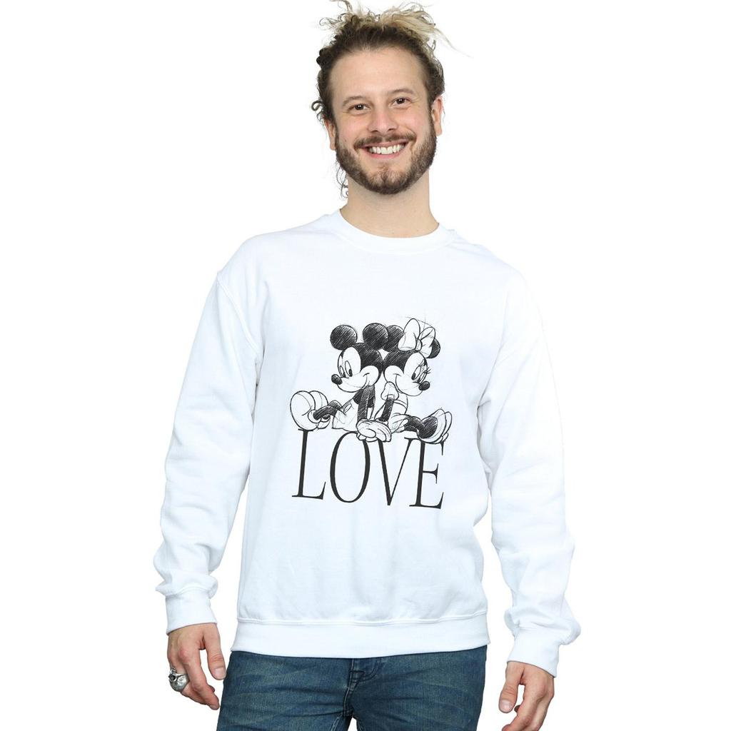 Disney Mens Mickey And Minnie Mouse Love Sweatshirt