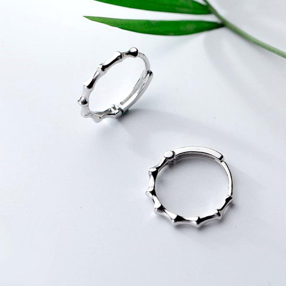 S925 Chic & Fresh Slub Silver Earrings (1 Pair) P0938W