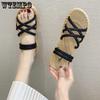 Sandals Female Outside Wear Flat Korean Version Two Wear Net Red Roman Sandals Thick Soled Beach Female